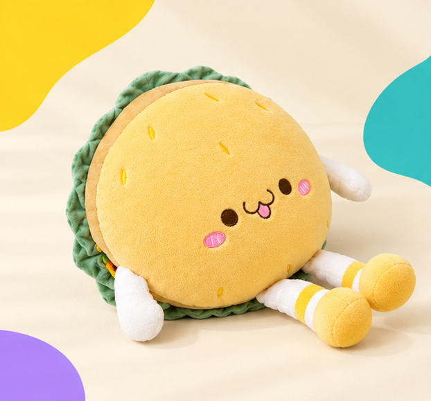 Cute Hamburger Plush Toy 🍔